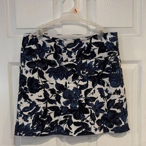 Navy Floral Women's Mini Skirt